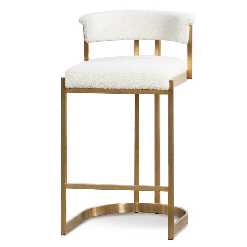 Indigo Velvet Bar Stool - Golden Base