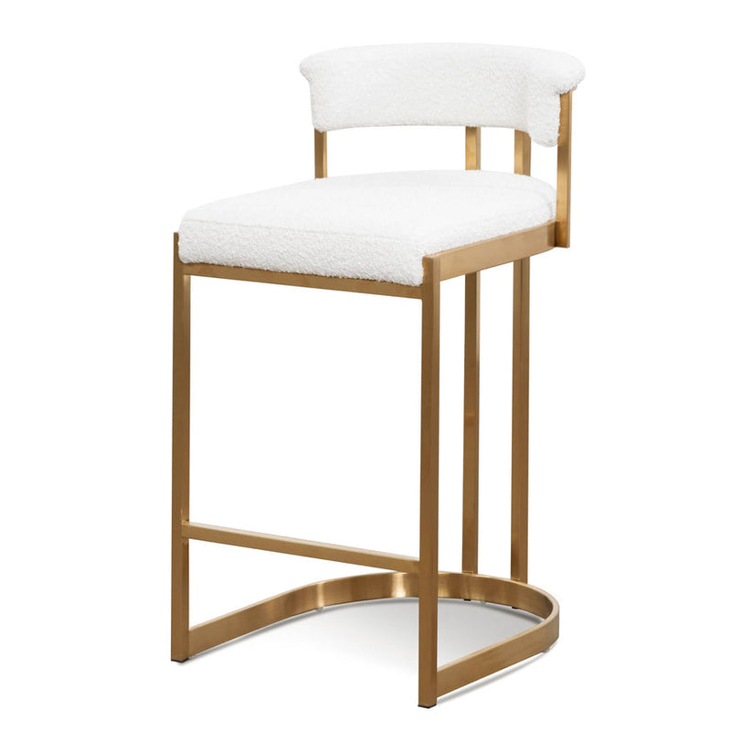 Indigo Velvet Bar Stool - Golden Base