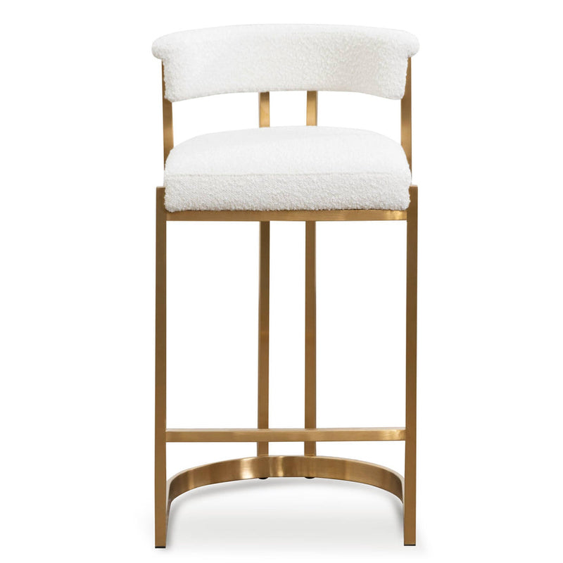 Indigo Velvet Bar Stool - Golden Base