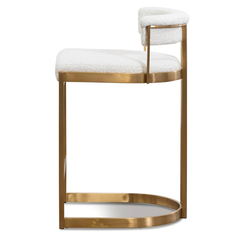 Indigo Velvet Bar Stool - Golden Base