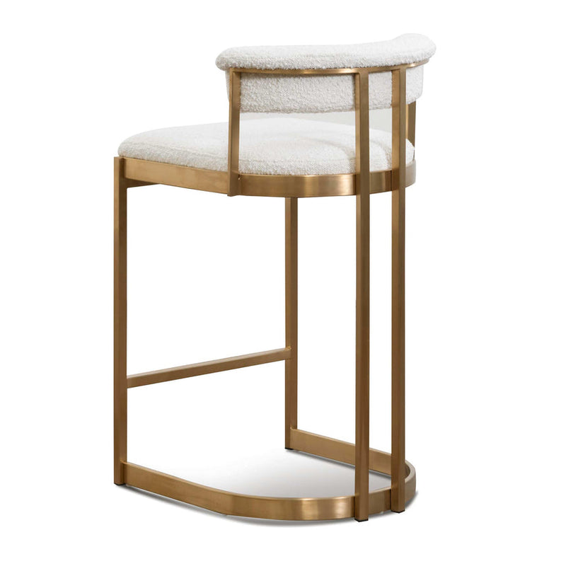 Indigo Velvet Bar Stool - Golden Base