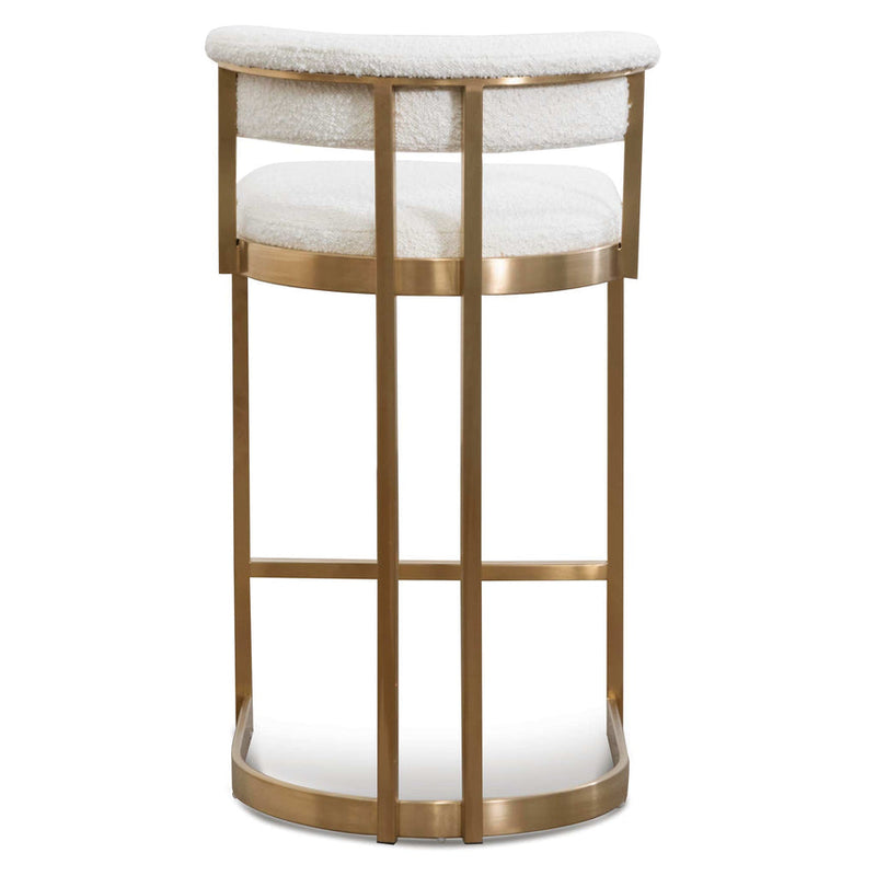 Indigo Velvet Bar Stool - Golden Base