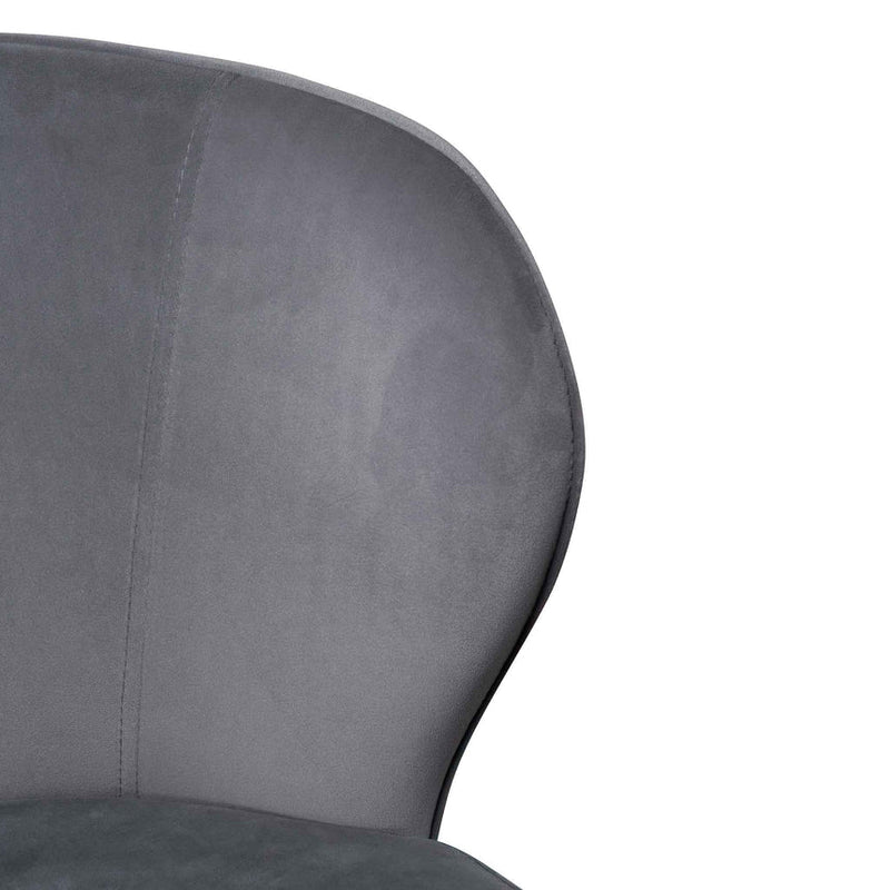 65cm Bar Stool - Grey Velvet in Black Legs