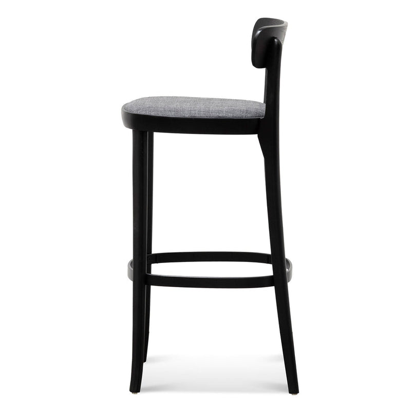 65cm Bar Stool - Natural with Grey Seat (Set Of 2)