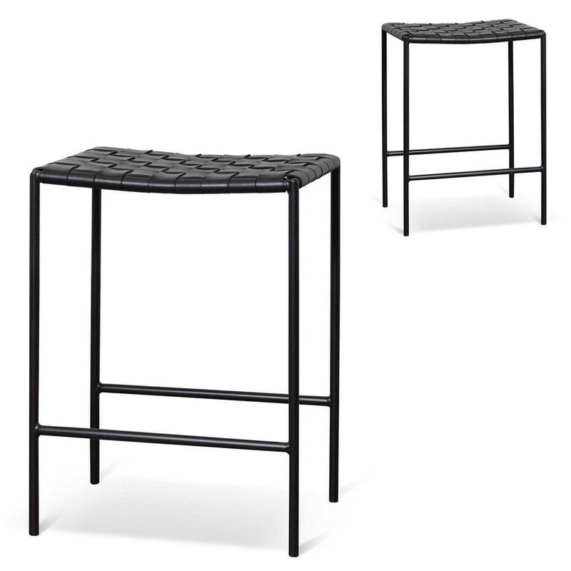 Black Frame Bar stool - Tan (Set of 2)