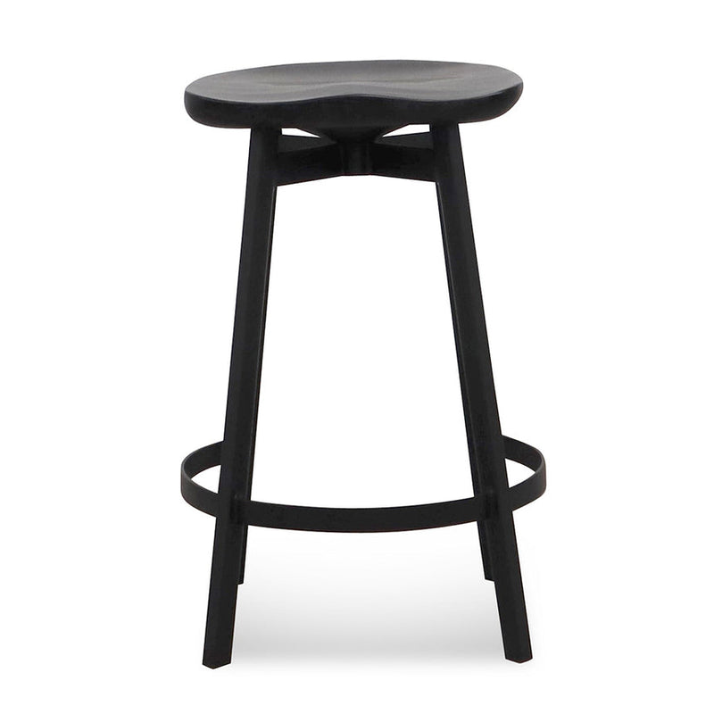 Bar Stool In Matt Black - Natural