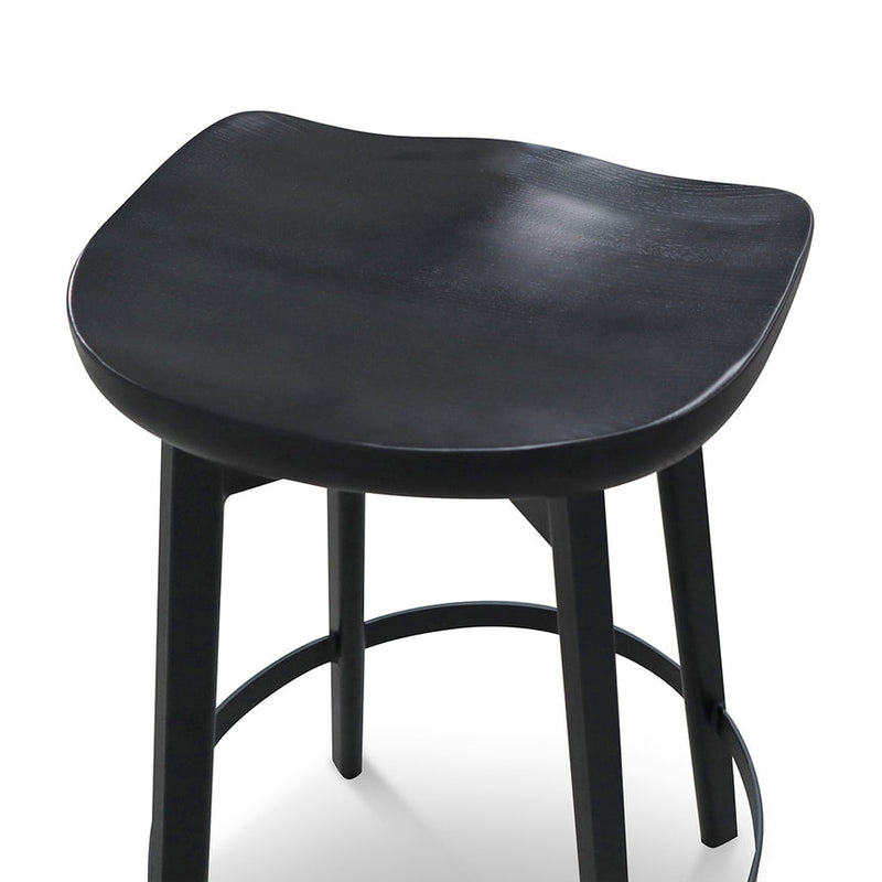 Bar Stool In Matt Black - Natural