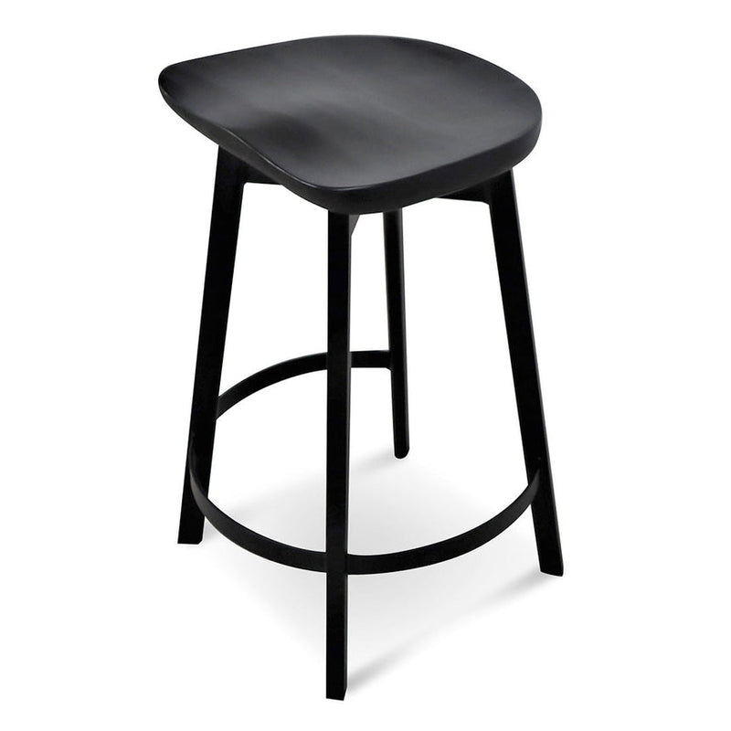 Bar Stool In Matt Black - Natural