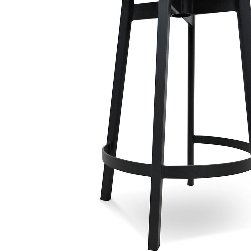 Bar Stool In Matt Black - Natural