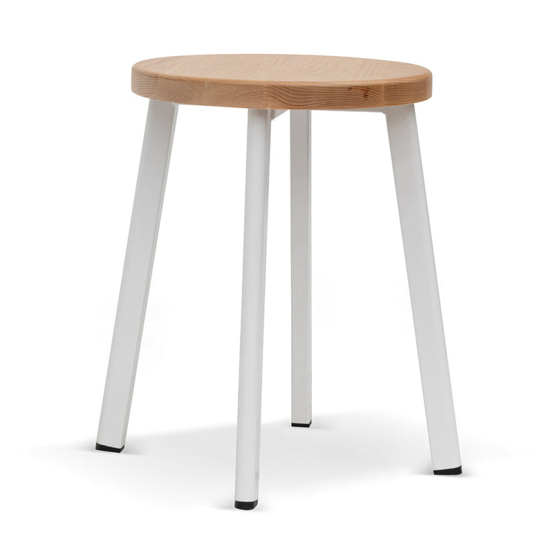 46cm Wooden Seat Low Stool - Full Black (Set of 2)