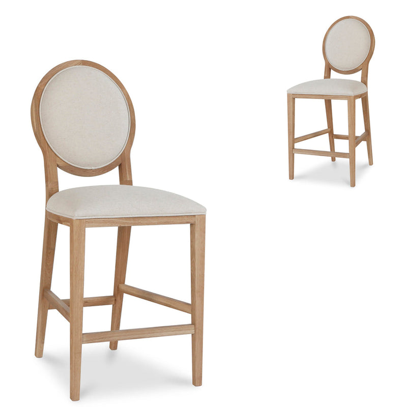 65cm Bar Stool - Light Beige (Set of 2)