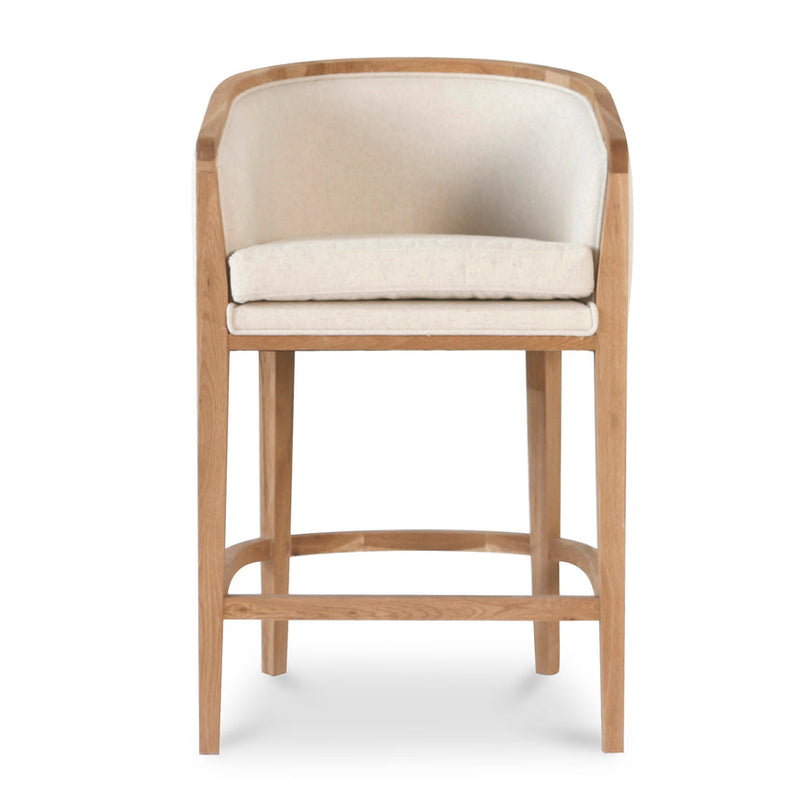 65cm Black Frame Bar Stool - Light Beige