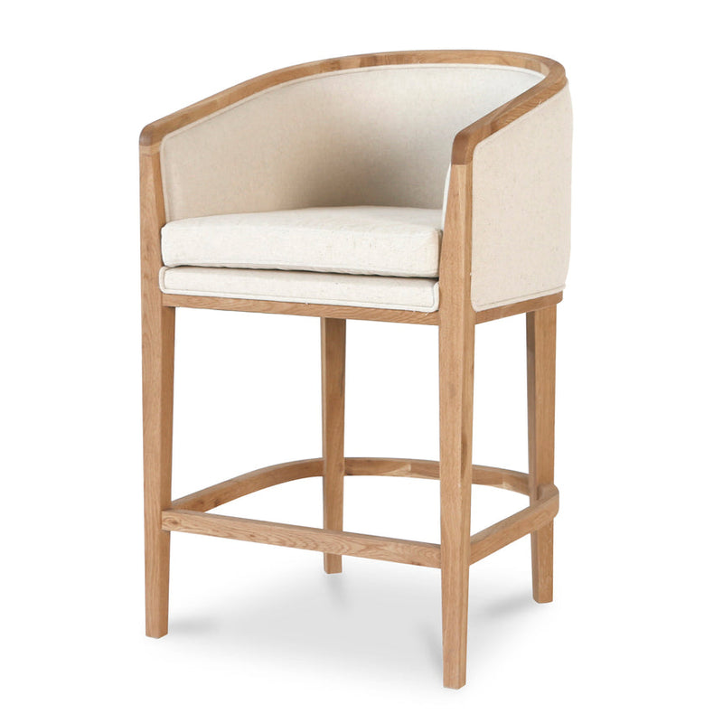 65cm Black Frame Bar Stool - Light Beige