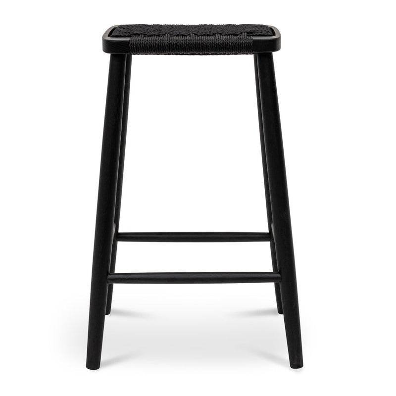 65cm Bar Stool - Full Black