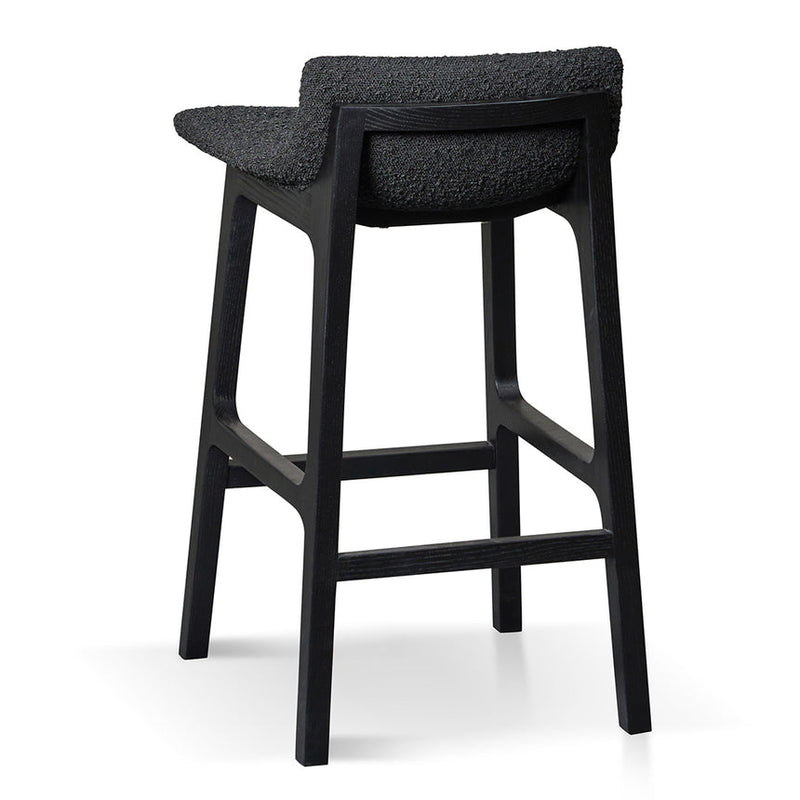 65cm Grey Bar Stool - Natural Legs