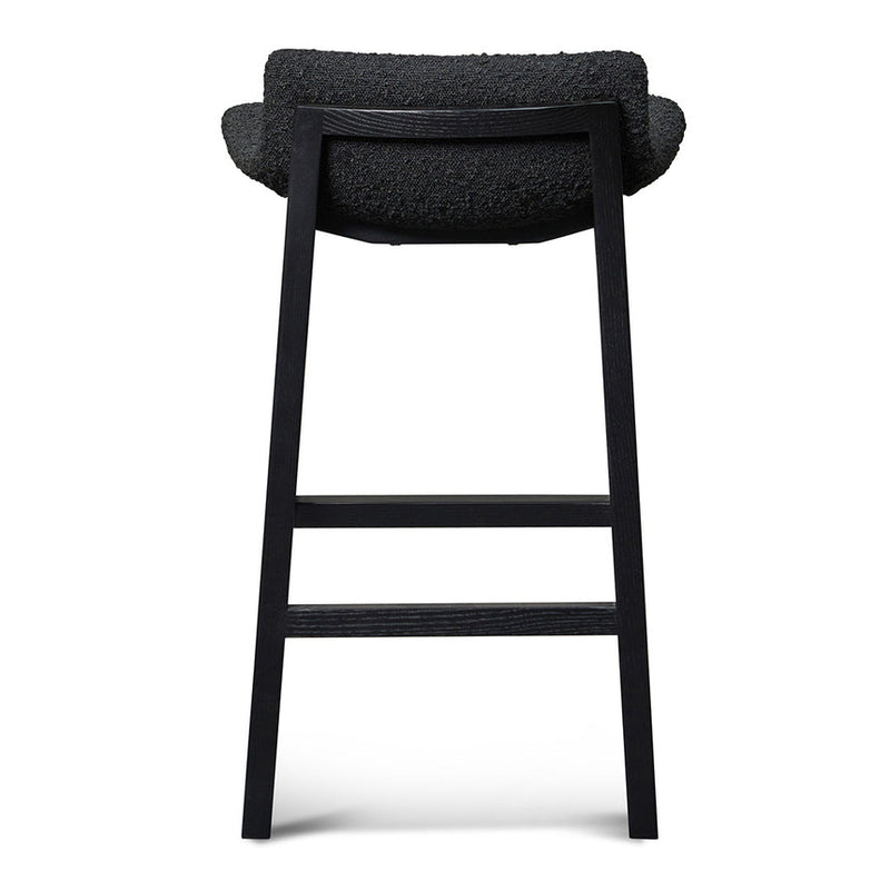 65cm Grey Bar Stool - Natural Legs