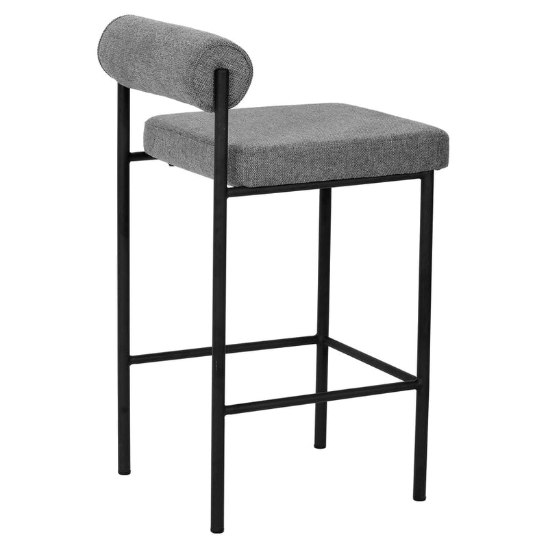 65cm Bar Stool - Black Boucle (Set of 2)