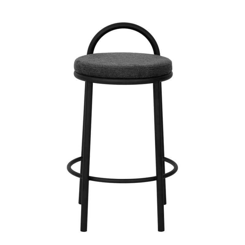 63cm Fabric Bar Stool - Charcoal Grey (Set of 2)