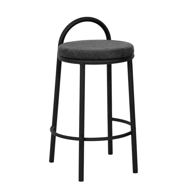 63cm Fabric Bar Stool - Charcoal Grey (Set of 2)