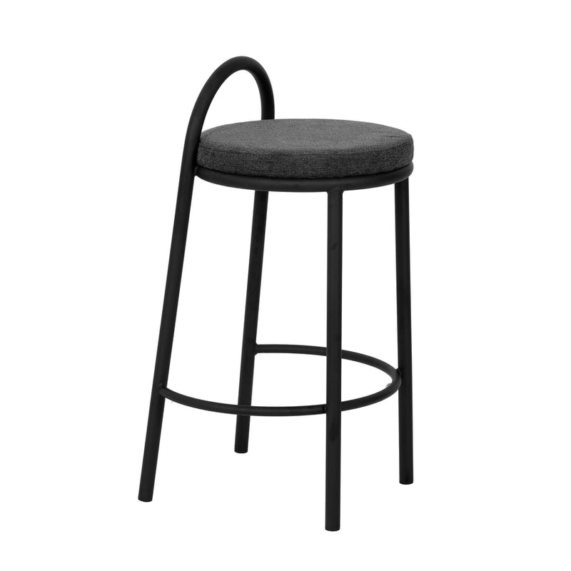 63cm Fabric Bar Stool - Charcoal Grey (Set of 2)