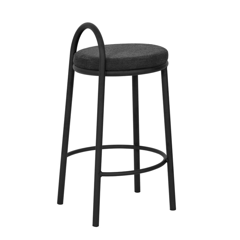 63cm Fabric Bar Stool - Charcoal Grey (Set of 2)