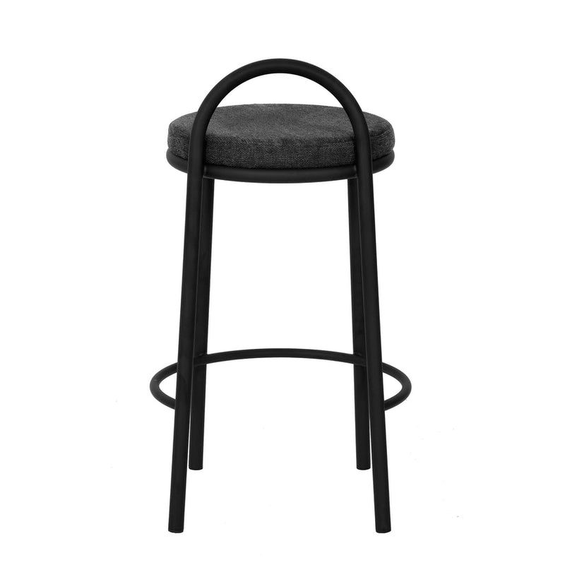 63cm Fabric Bar Stool - Charcoal Grey (Set of 2)