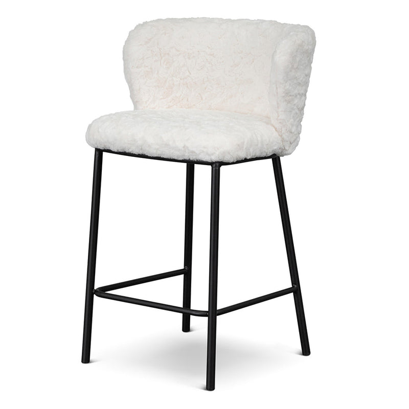 65cm Fabric Bar Stool - White Rabbit (Set of 2)