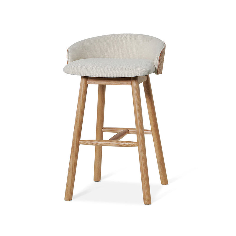 65cm Black Bar Stool - Beige