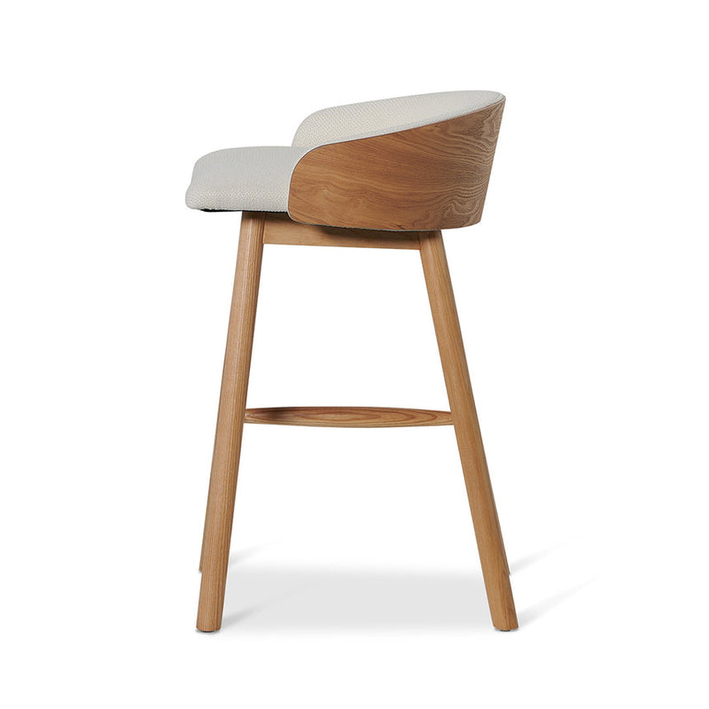 65cm Black Bar Stool - Beige