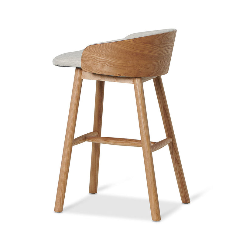 65cm Black Bar Stool - Beige