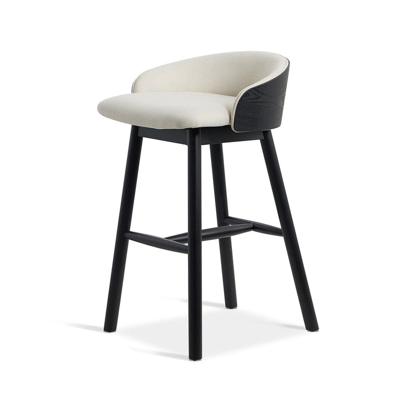 65cm Black Bar Stool - Beige