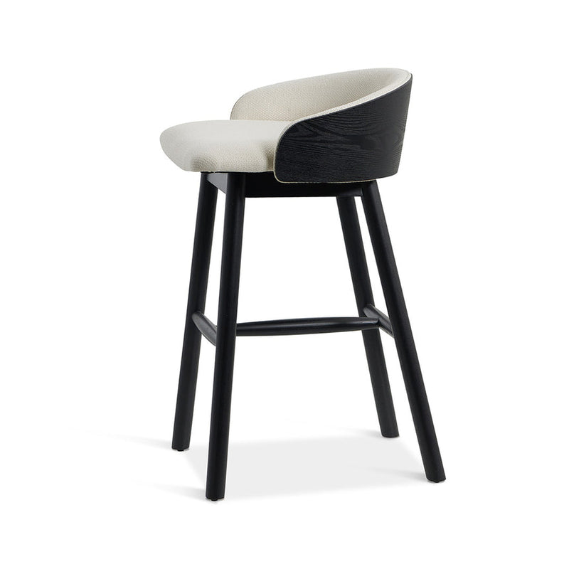 65cm Black Bar Stool - Beige