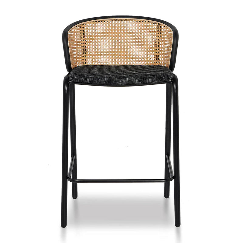 Fabric Bar Stool - Black Legs (Set of 2)