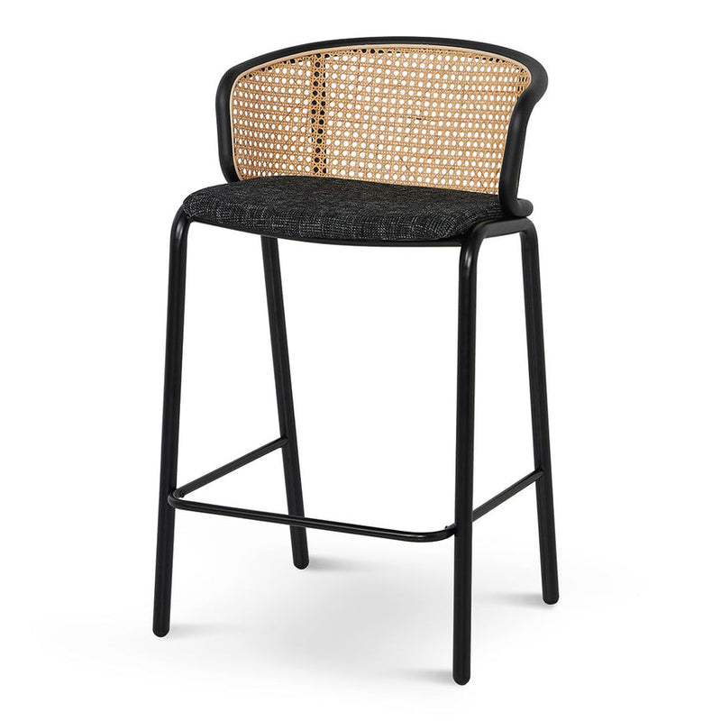 Fabric Bar Stool - Black Legs (Set of 2)