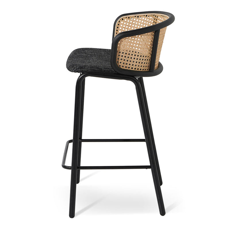 Fabric Bar Stool - Black Legs (Set of 2)