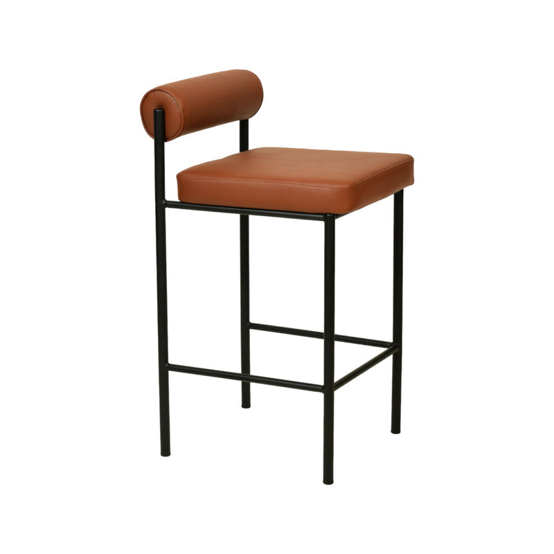 65cm Fabric Bar Stool - Brown (Set of 2)