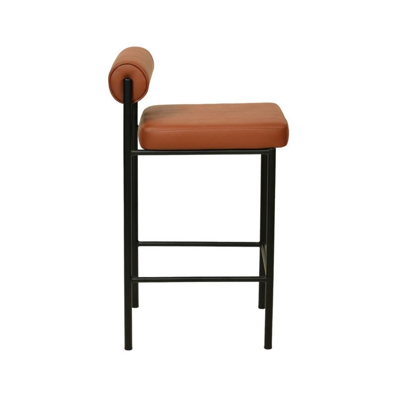 65cm Fabric Bar Stool - Brown (Set of 2)