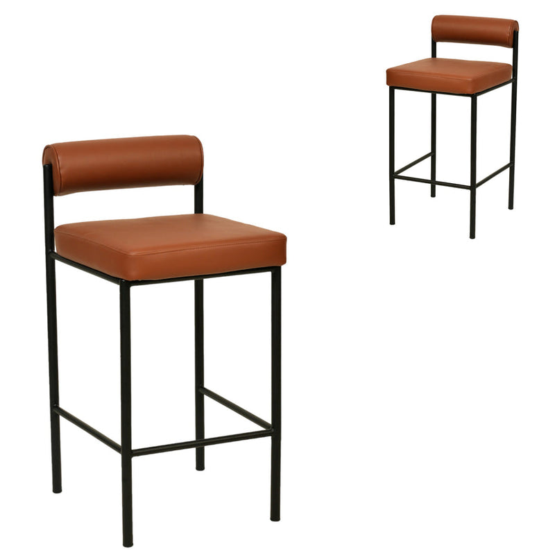 65cm Bar Stool - Black Boucle (Set of 2)