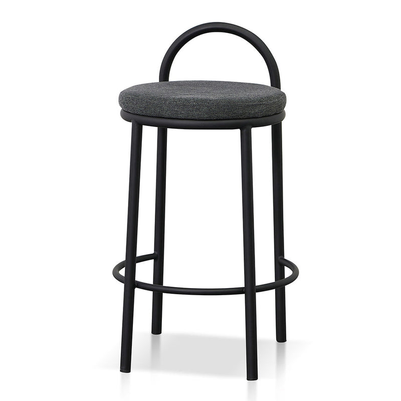 63cm Bar Stool - Black Boucle (Set of 2)