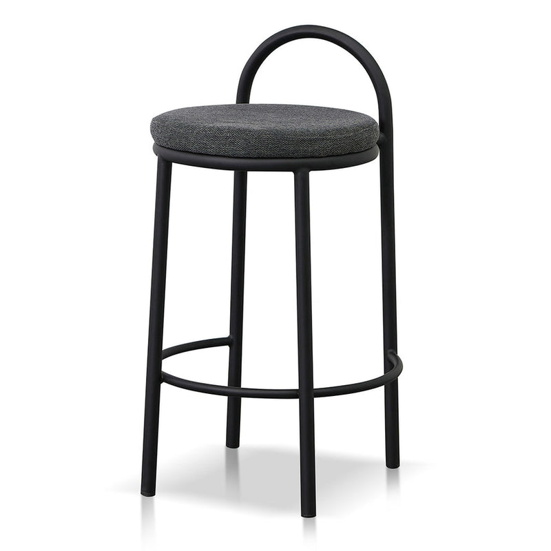 63cm Bar Stool - Black Boucle (Set of 2)