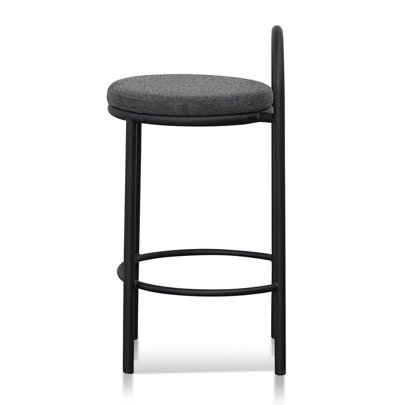 63cm Bar Stool - Black Boucle (Set of 2)