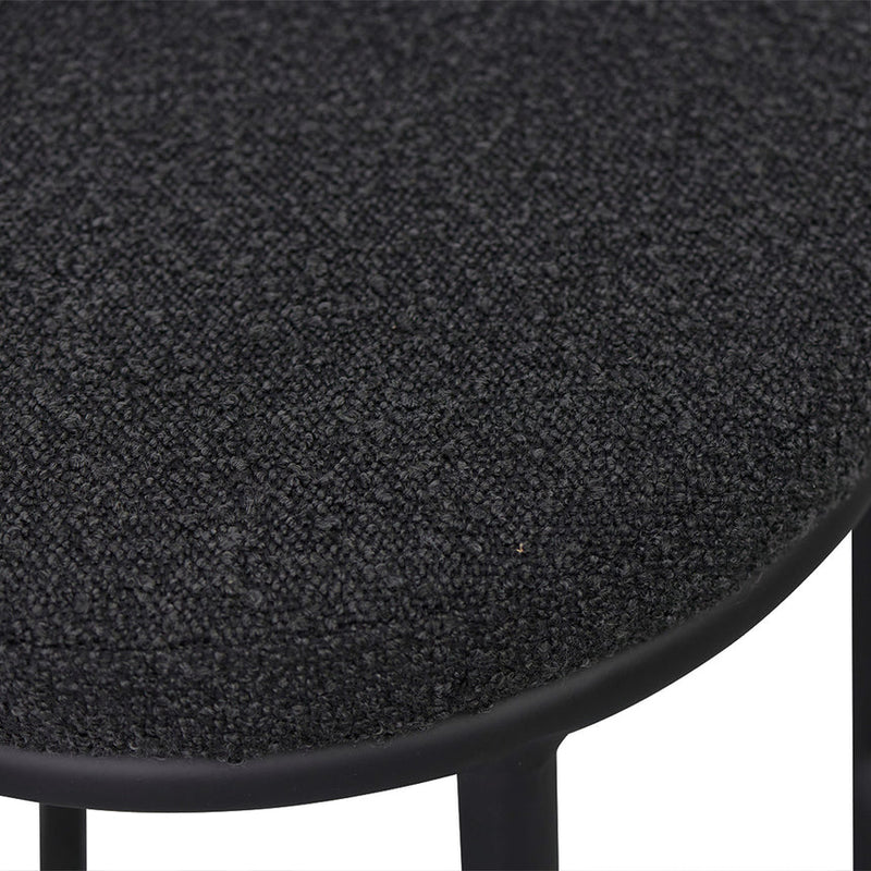 63cm Bar Stool - Black Boucle (Set of 2)