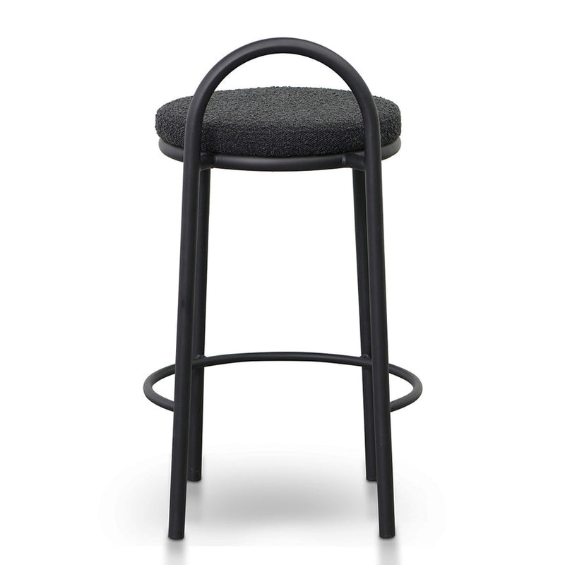 63cm Bar Stool - Black Boucle (Set of 2)