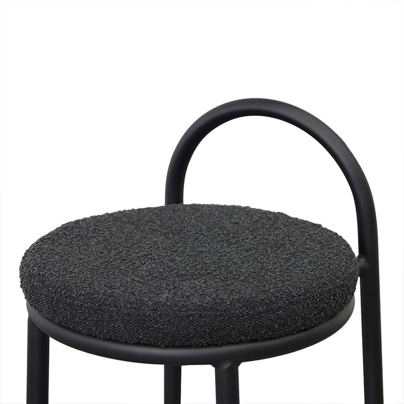 63cm Bar Stool - Black Boucle (Set of 2)