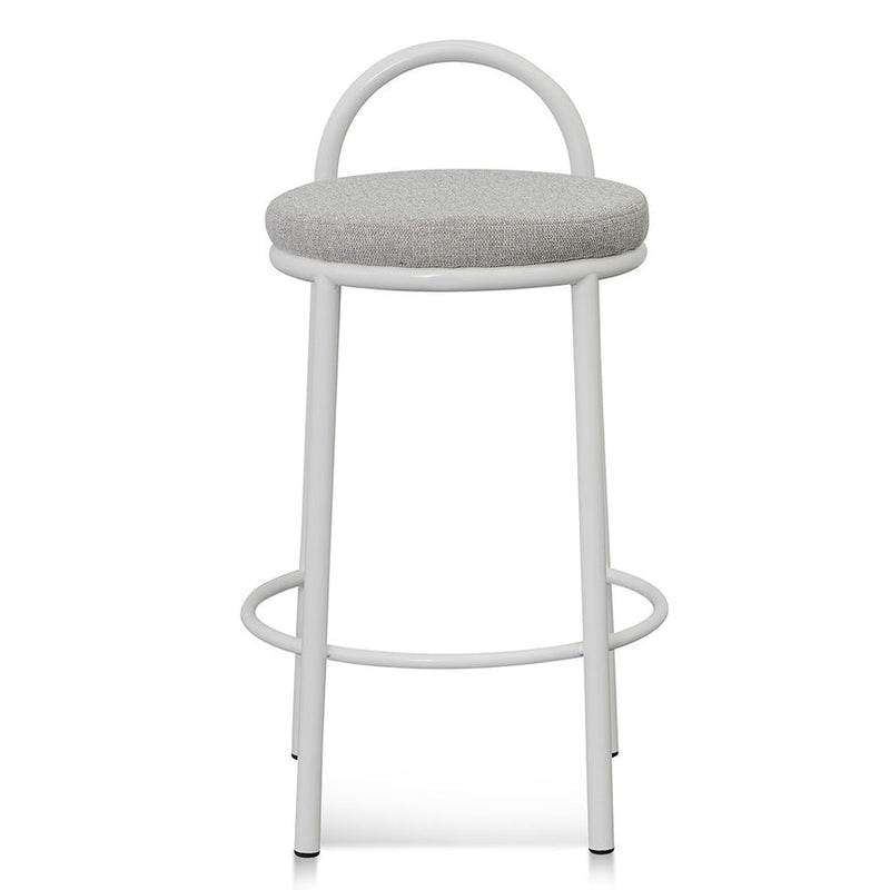 63cm White Frame Bar Stool - Clay Grey (Set of 2)