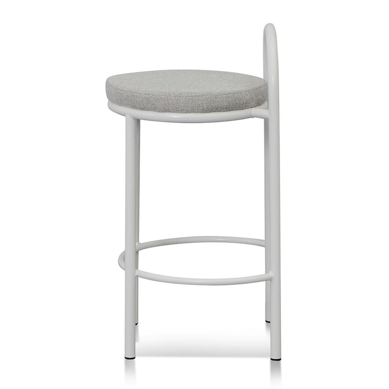 63cm White Frame Bar Stool - Clay Grey (Set of 2)