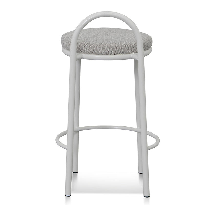 63cm White Frame Bar Stool - Clay Grey (Set of 2)