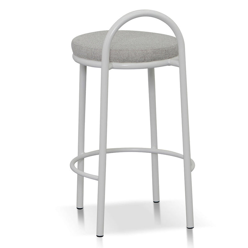 63cm White Frame Bar Stool - Clay Grey (Set of 2)