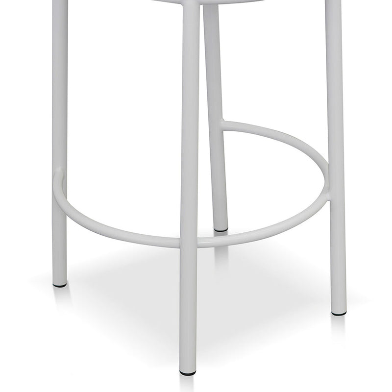 63cm White Frame Bar Stool - Clay Grey (Set of 2)