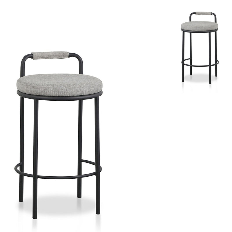 x2 65cm Bar Stool - Charcoal Grey (Set of 2)